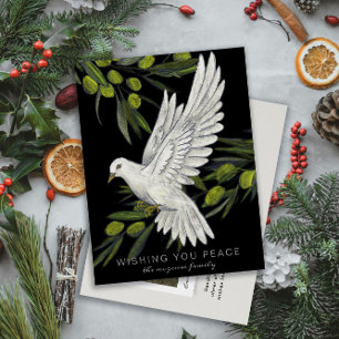 Peace Dove och Olive Grenar Helgdag vykort