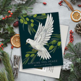 Peace Dove och Olive Grenar Helgdag vykort