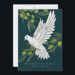 Peace Dove och Olive Grenar Julkort<br><div class="desc">Helgdag perfekt för att skicka fredens önskemål under julsäsongen har en som illustreras med vit duva och oliver grenar med enkel text och elegant som är lätt att anpassa. Glöm inte att göra baksidan till din egen genom att anpassa foto och text till ett verkligt enastående icke-konfessionellt helgdag-kort, underbar för...</div>