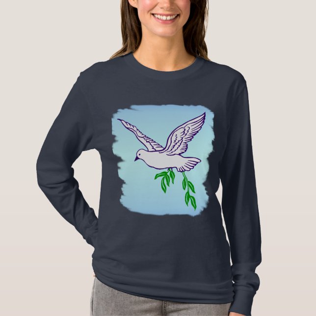 Peace Dove Olive Gren Tee (Framsida)