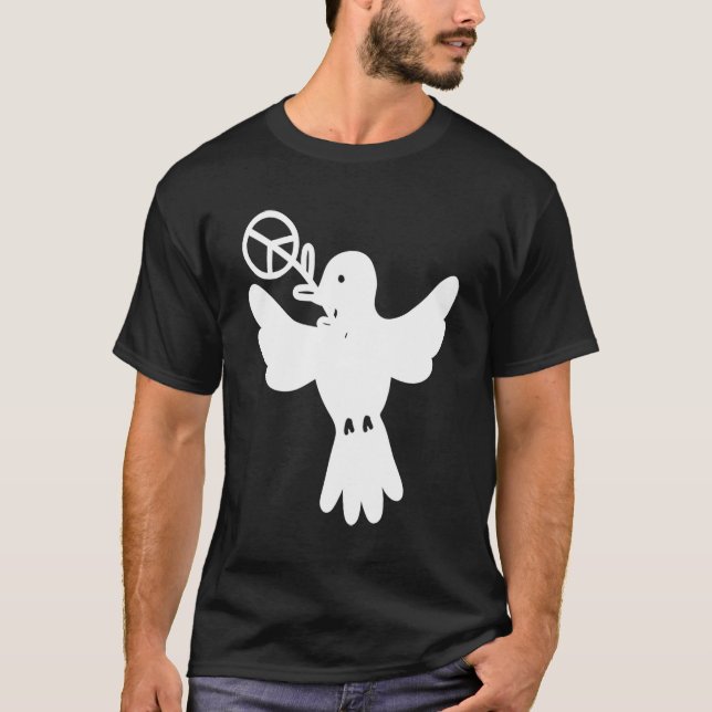 Peace Dove Peace Sign White Dove Peace T Shirt (Framsida)