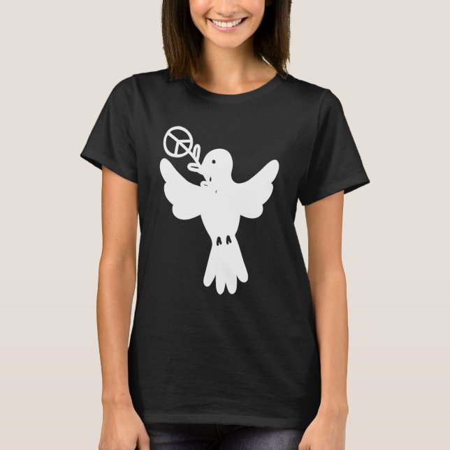 Peace Dove Peace Sign White Dove Peace T Shirt (Framsida)