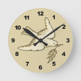 Peace Dove Rund Klocka