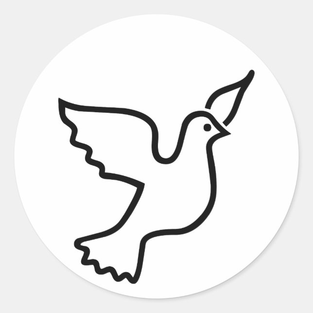 Peace Dove Runt Klistermärke (Framsida)