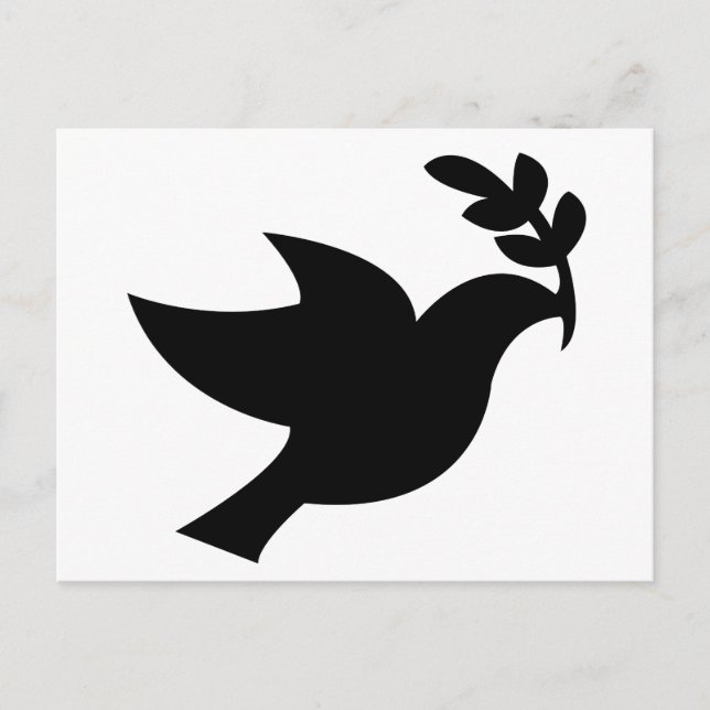 Peace Dove Silhouette Black Vykort (Framsida)