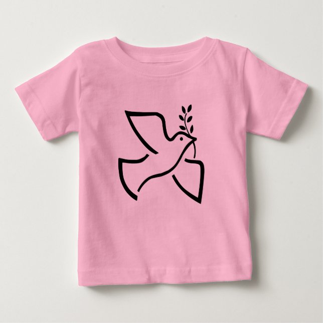 Peace Dove Silhouette White T Shirt (Framsida)