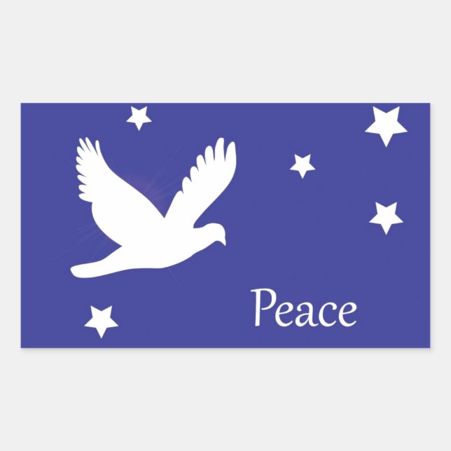Peace Dove Sticker Rektangulärt Klistermärke (Framsida)