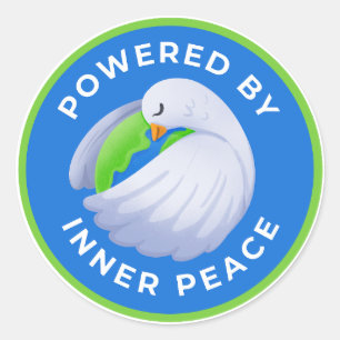 Peace Dove Stickers med Inner Peace-kraft Runt Klistermärke