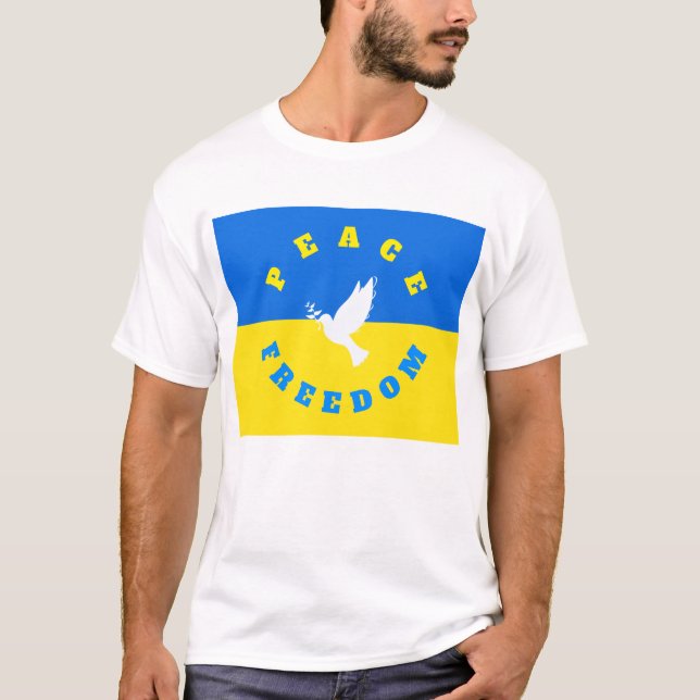 Peace Dove Support Ukraina T-Shirt - Freedom (Framsida)