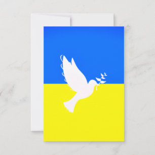 Peace Dove Ukraina-Flagga Card Freedom - Peace Meddelande