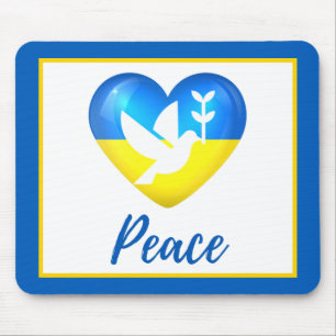 Peace Dove Ukraina Flagga Heart Musmatta