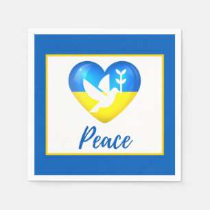 Peace Dove Ukraina Flagga Heart Pappersservett