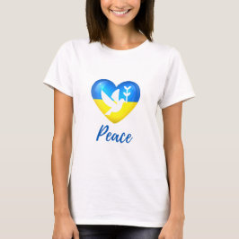 Peace Dove Ukraina Flagga Heart T Shirt