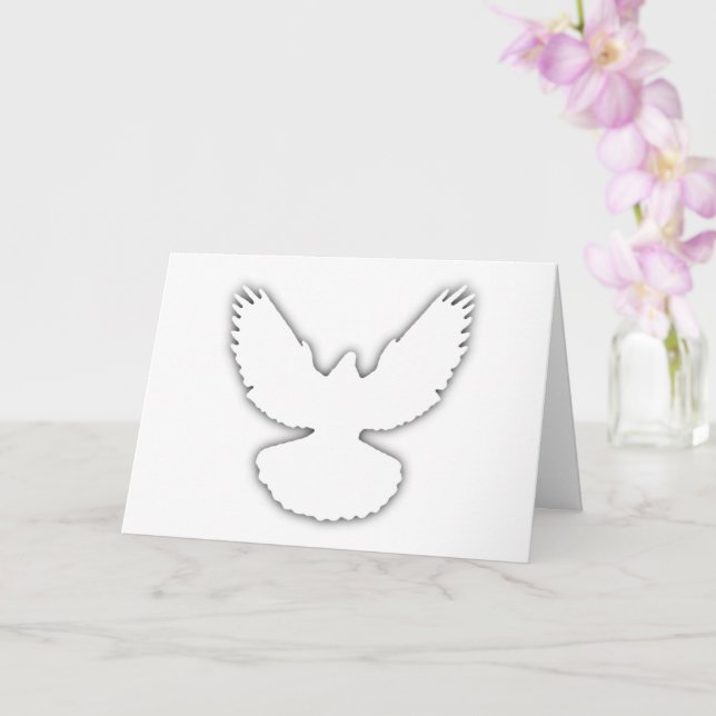 Peace Dove White w Shadow Elegant Kort (Orkide)
