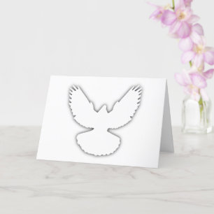 Peace Dove White w Shadow Elegant Kort