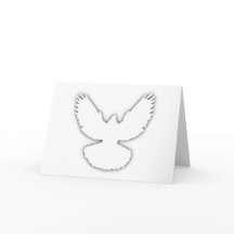 Peace Dove White w Shadow Elegant