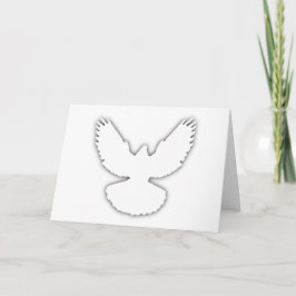 Peace Dove White w Shadow Elegant Kort