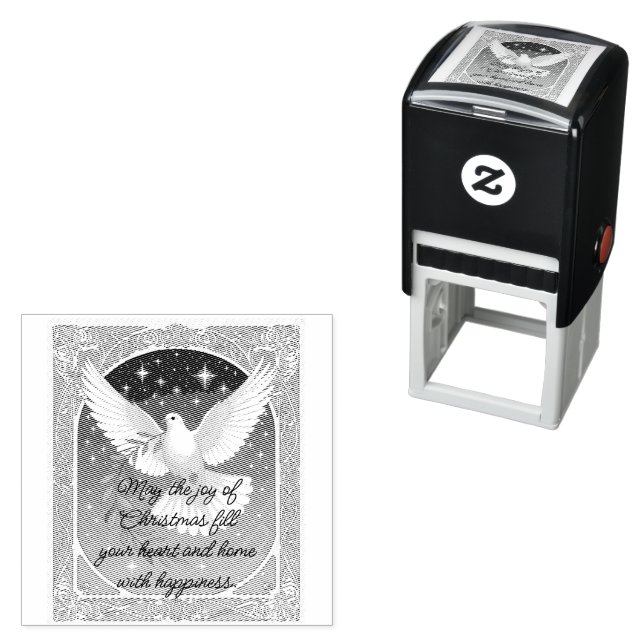 Peace Dove With Olive Sprig Decor Greeting Card Självfärgande Stämpel (In Situ)