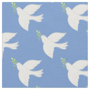 Peace Doves Religiösa Christian Blue Tyg