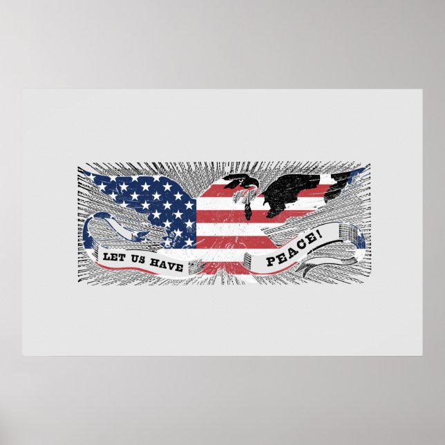 Peace Eagle Americana Patriotic Art Poster (Framsidan)