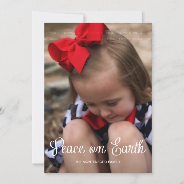 Peace Earth Kid-julens Helgdag Photo Fullt Bleed Julkort (Framsida)