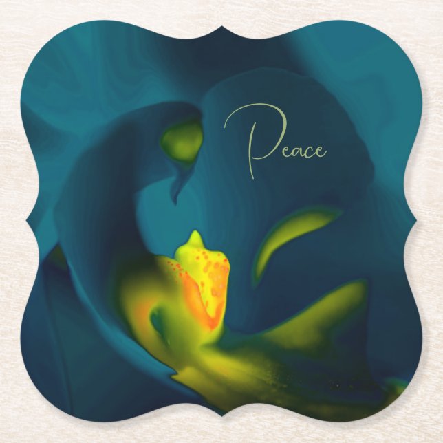 "Peace" Elegant Orchid Papper Underlägg (Framsida)