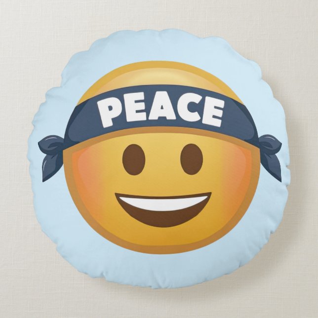 Peace Emoji Rund Kudde (Framsidan)