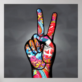 Peace Finger-tecken Poster