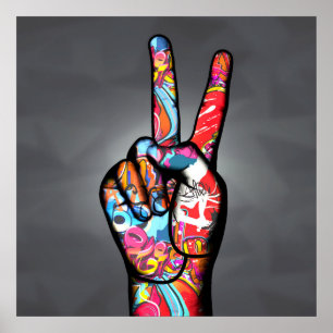 Peace Finger-tecken Poster
