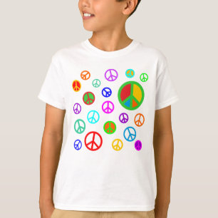 PEACE - Flat mönster flerfärgat + ditt ryggstöd. T-shirt