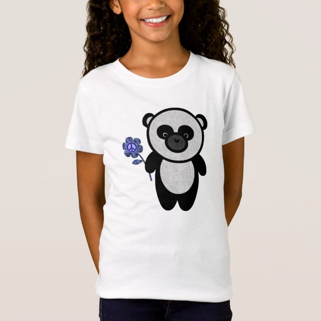 Peace Flower Panda T-Shirt (Framsida)