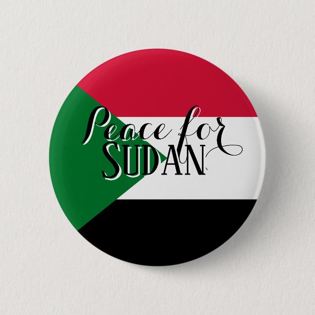 Peace for Sudan Button Pin  Solidarity & Awareness Knapp (Framsida)