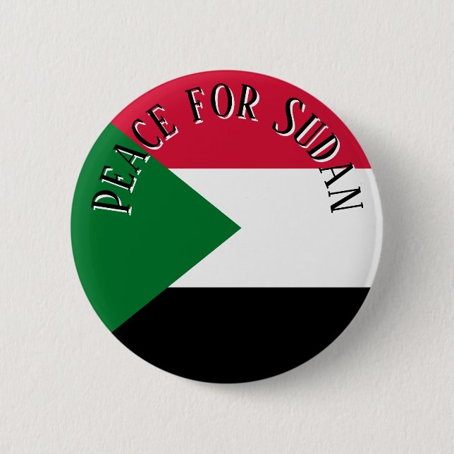 Peace for Sudan Button Pin  Solidarity & Awareness Knapp (Framsida)