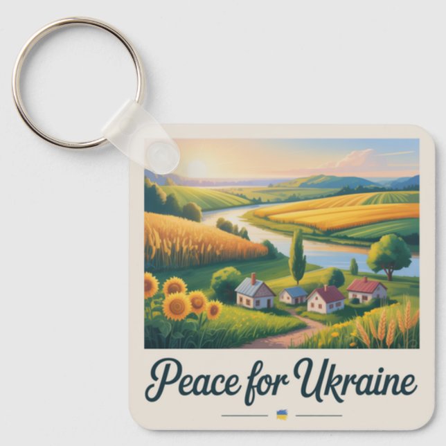 Peace for Ukraine. keychain Nyckelring (Framsida)
