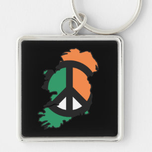 Peace Förenade Irland Fyrkantig Silverfärgad Nyckelring