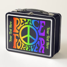 Peace Forever Vintage Retro Rainbow Anpassningsbar