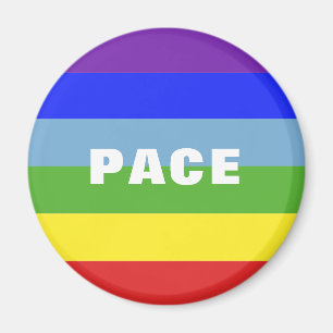 Peace - Frieden - Rainbow Färg Regenbogen Magnet