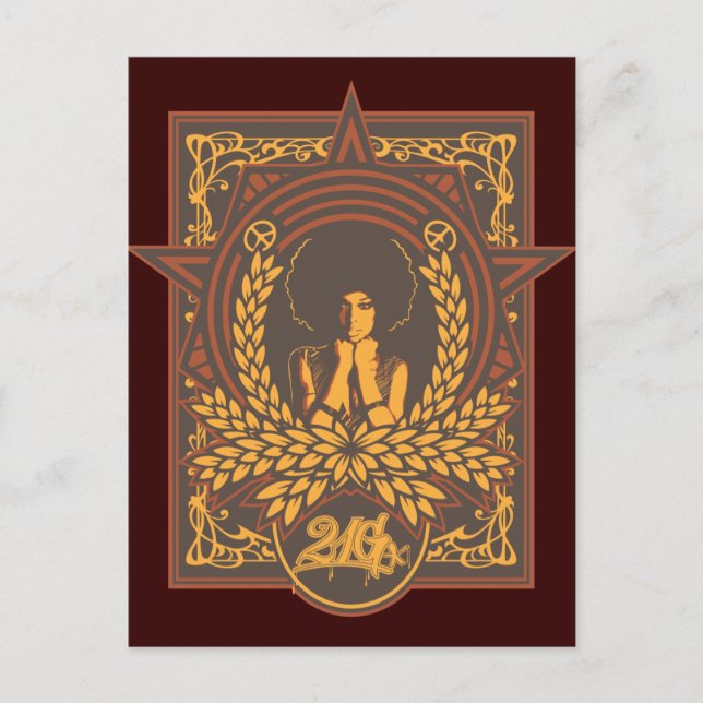 Peace Funk Afro Vykort (Framsida)