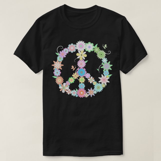 PEACE  Funny Floral Sign  Cool Statement Tee  (Design framsida)