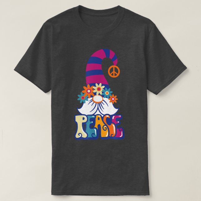 Peace Gnome Garden Fairy T Shirt (Design framsida)