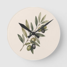 Peace Grows Here | Vintage Olive Branch Botanical  Rund Klocka
