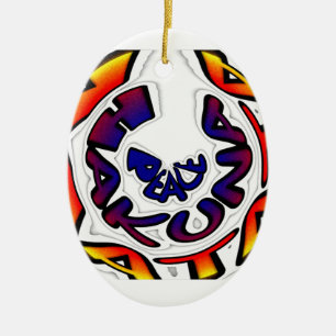 "Peace Hakuna Matata" Circular Art Print Julgransprydnad Keramik