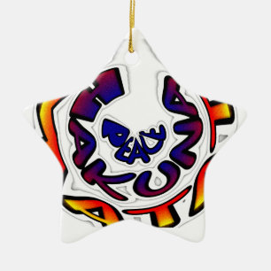 "Peace Hakuna Matata" Circular Art Print Julgransprydnad Keramik