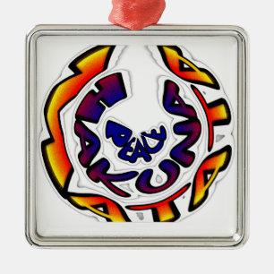 "Peace Hakuna Matata" Circular Art Print Julgransprydnad Metall