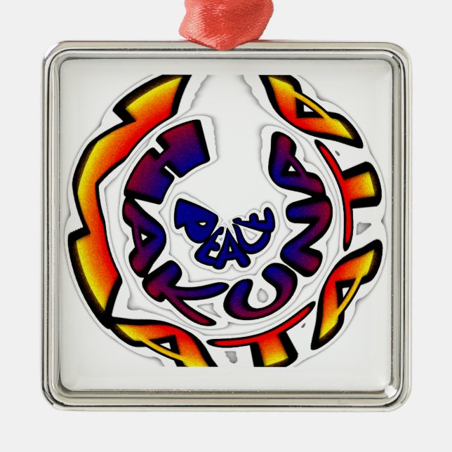 "Peace Hakuna Matata" Circular Art Print Julgransprydnad Metall (Framsidan)