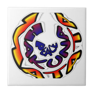 "Peace Hakuna Matata" Circular Art Print Kakelplatta