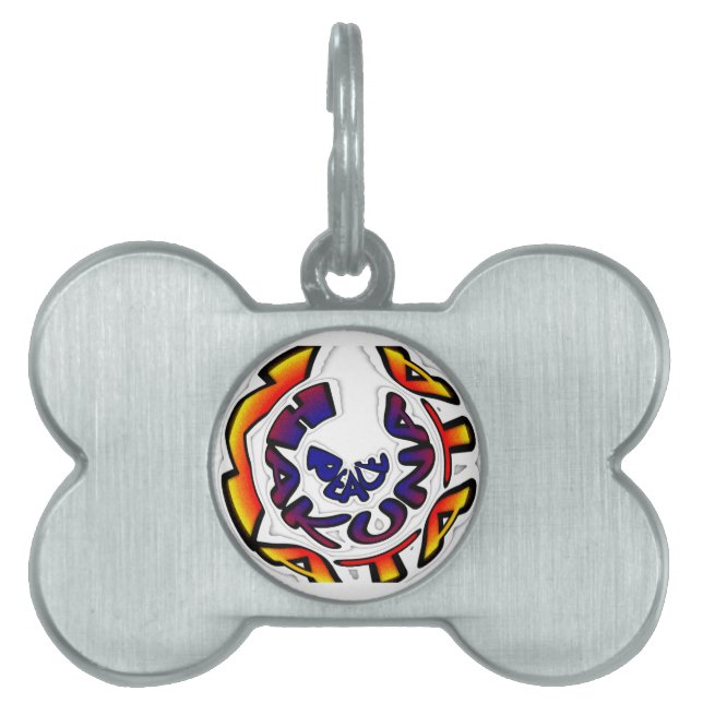 "Peace Hakuna Matata" Circular Art Print Namnbricka Husdjur (Framsidan)