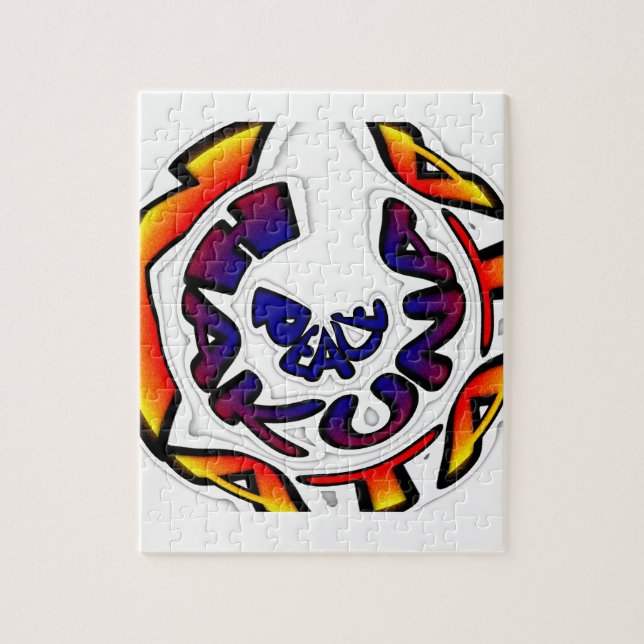 "Peace Hakuna Matata" Circular Art Print Pussel (Vertikal)