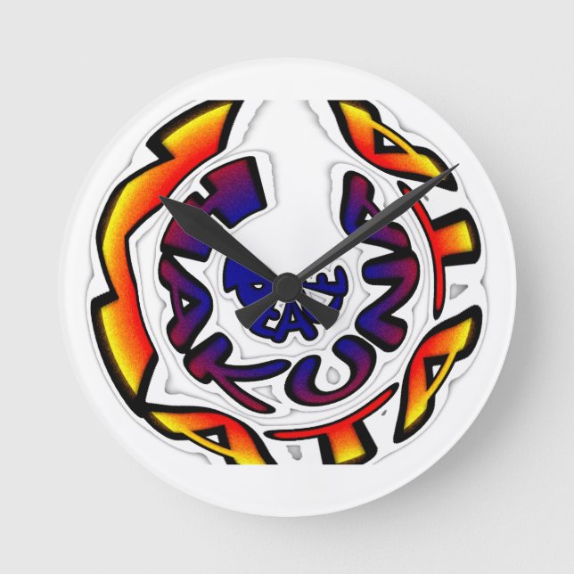 "Peace Hakuna Matata" Circular Art Print Rund Klocka (Framsida)