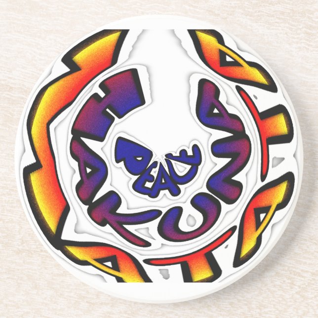 "Peace Hakuna Matata" Circular Art Print Underlägg (Framsidan)